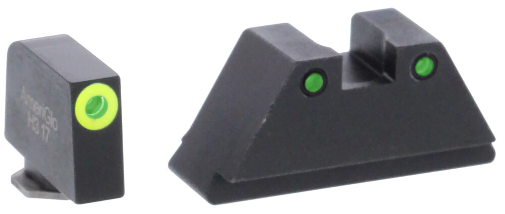 AmeriGlo Optic Compatible Sight Set for Glock Suppressor Height Sight Green/Tritium Lumigreen Outline