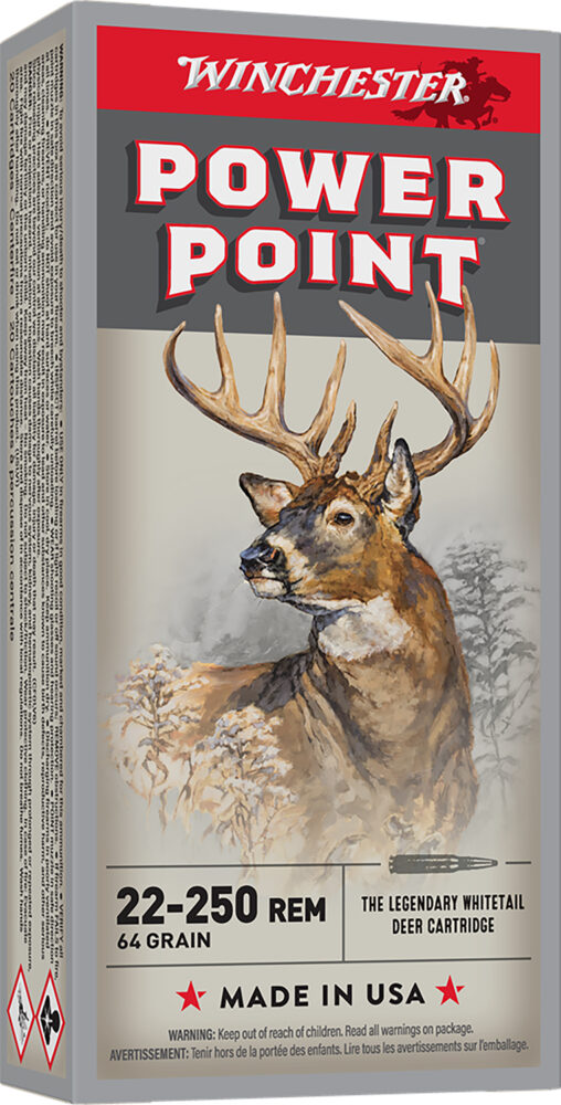Winchester Power-Point Centerfire Rifle 22-250 Rem 64 gr Power Point 20 rd