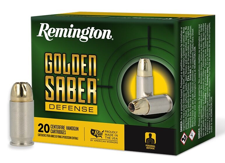 Remington Golden Saber Defense 380 ACP 102 gr Brass Jacket Hollow Point 20 rd
