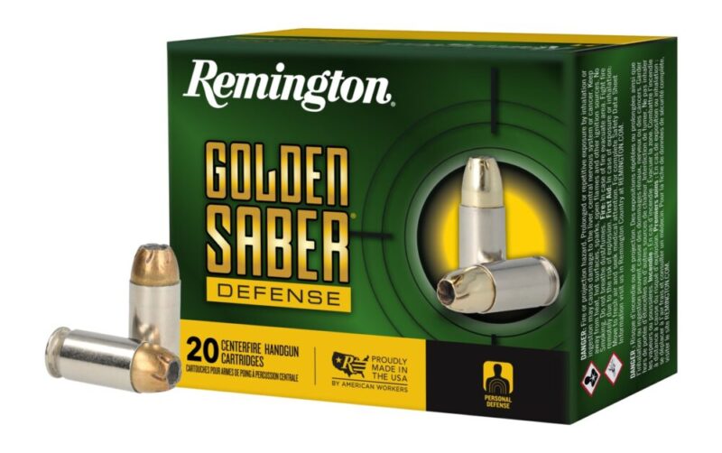 Remington Golden Saber Defense 45 ACP 185 gr Brass Jacket Hollow Point 20 rd