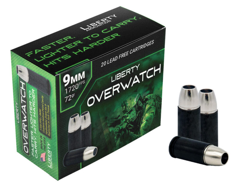 Liberty Ammunition OverWatch Defense Luger 72 gr Open Cavity Design 20 rd 9mm