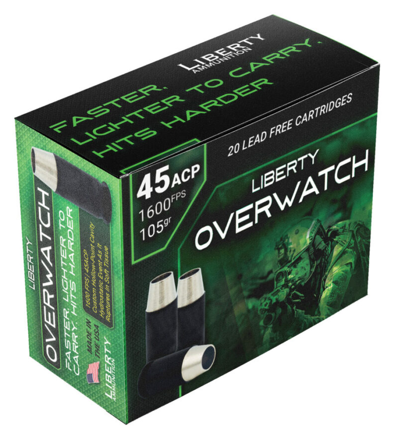 Liberty Ammunition OverWatch Defense 45 ACP 105 gr Open Cavity Design 20 rd