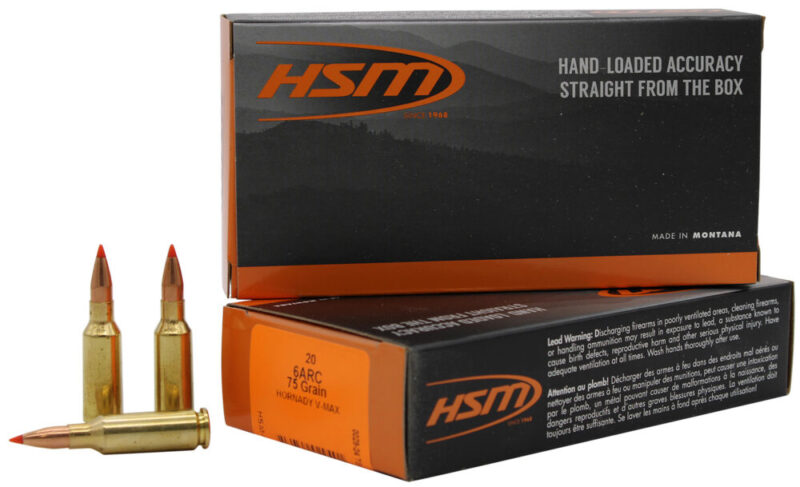 Hsm Centerfire Rifle V-Max ARC 75 gr Jacket Hollow Point 20 rd 6mm