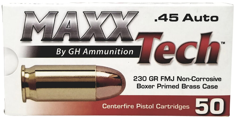 MaxxTech Brass Pistol 45 ACP 230 gr Full Metal Jacket 50 rd