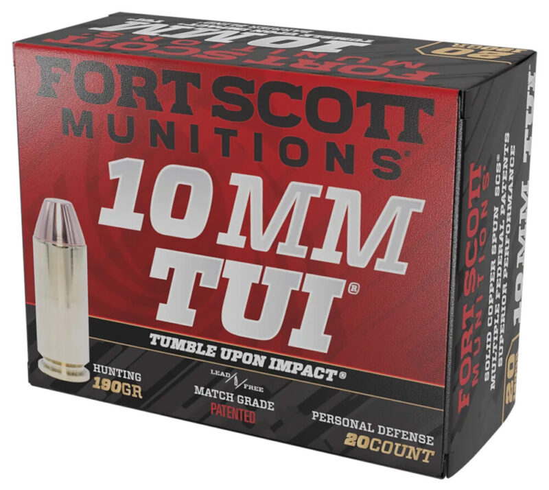 Fort Scott Munitions Claw Defense Auto 190 gr Solid Copper Spun 20 rd 10mm