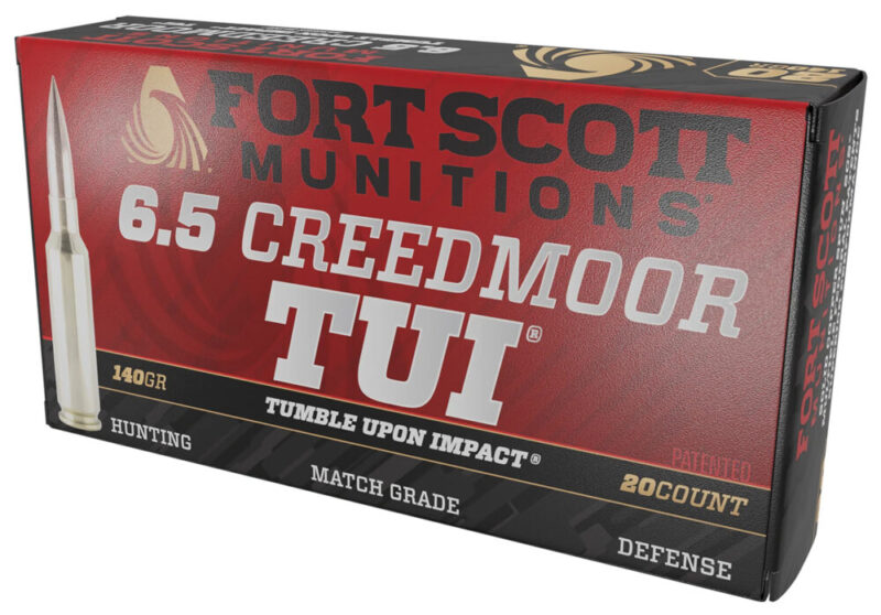Fort Scott Munitions Tumble Upon Impact (TUI) 6.5 Creedmoor 140 gr Solid Copper Spun 20 rd