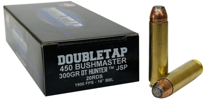 DoubleTap Ammunition 450b300sp 450bushmaster 300gr Jacketed Soft Point 20 Per Box/25 Case 450 Bushmaster 300 gr 20 rd