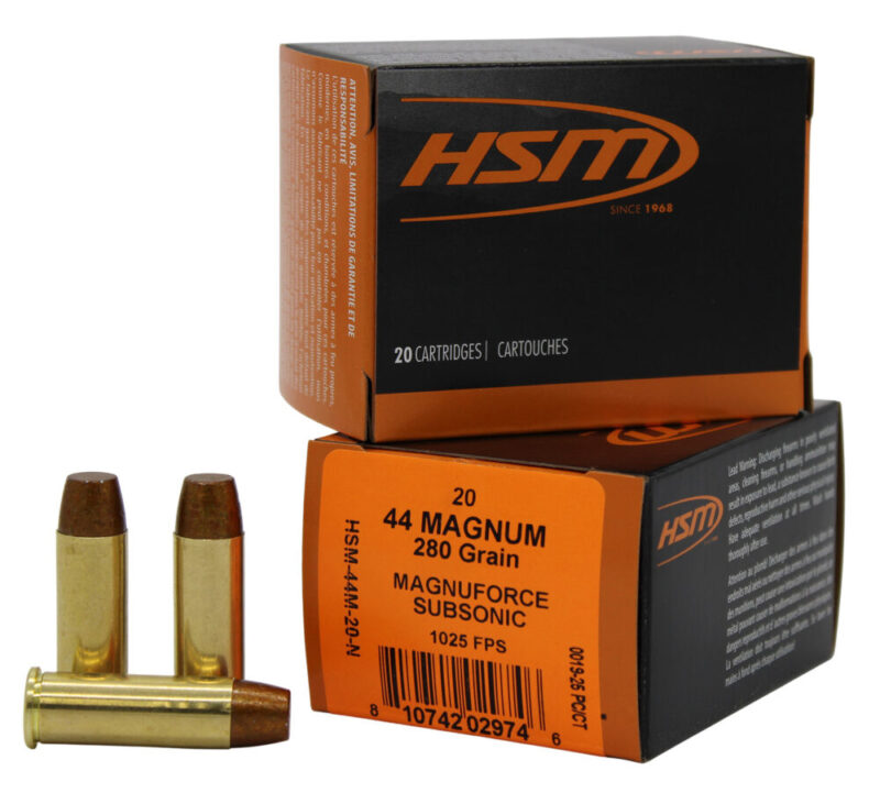 Hsm 44m20n 44remmag Subsonic 280gr Hard Cast Long Flat Nose 20 Per Box/20 Case 44 Rem Mag 280 gr 20 rd
