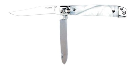 Rynoblade Knives Ruko Ruk0185wp 420a Trapper Wht Pearl Folding