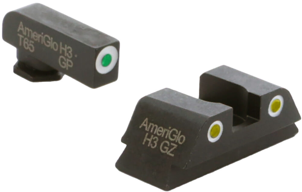 AmeriGlo Classic Tritium Sight Set for Glock Night Sights Set Green/Tritium White Outline