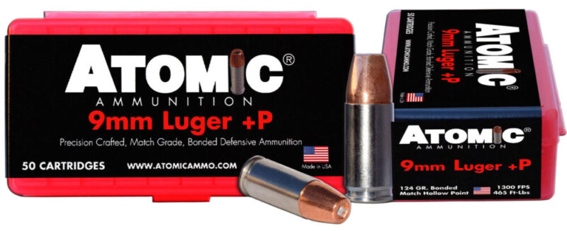 Atomic Pistol Precision Craft Luger 124 gr Bonded Match Hollow Point 50 rd 9mm
