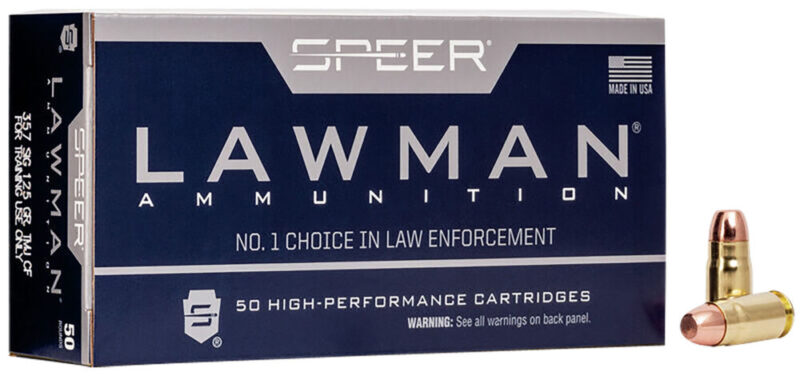 Speer Ammunition Lawman Training Clean-Fire 357 Sig 125 gr Total Metal Jacket Flat Nose 50 rd