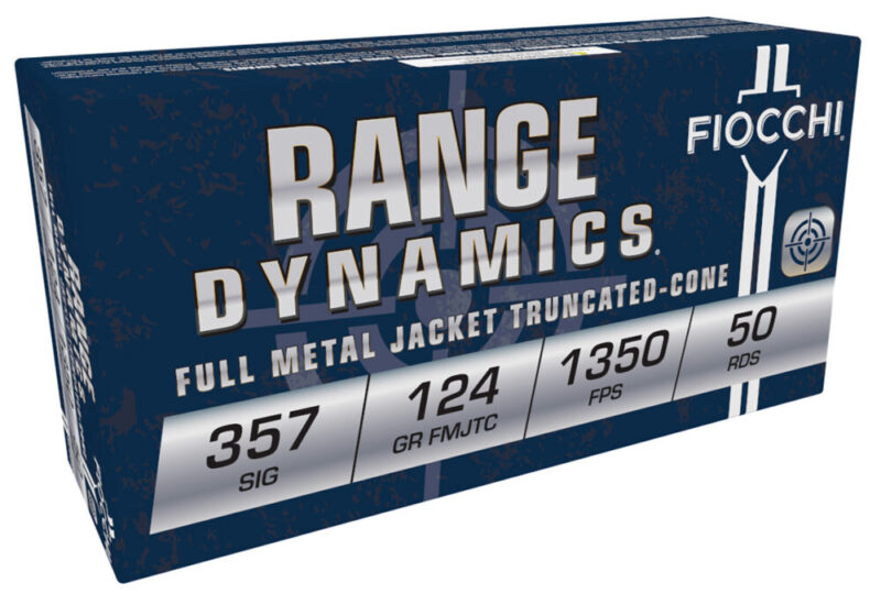 Fiocchi Ammunition Range Dynamics Pistol 357 Sig 124 gr Full Metal Jacket 50 rd