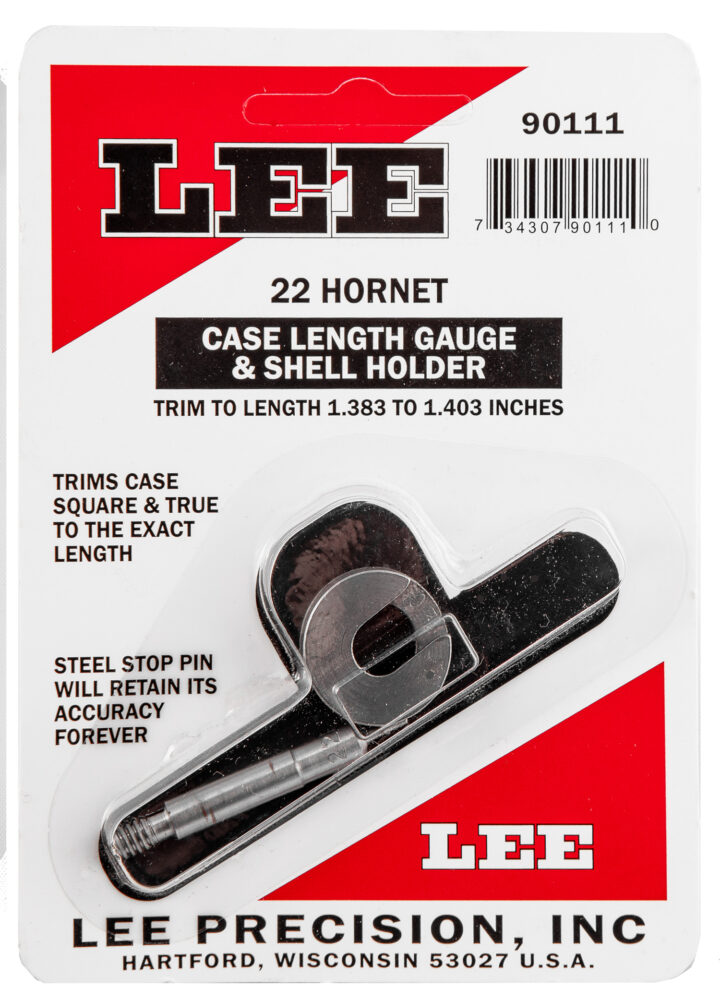 Lee Case Length Gauge with Shell Holder 22 Hornet Silver