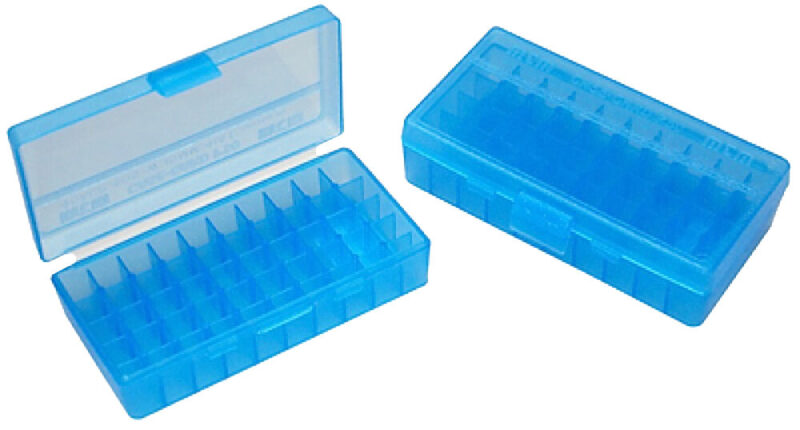 Mtm Ammo Box Flip-Top Clear Blue