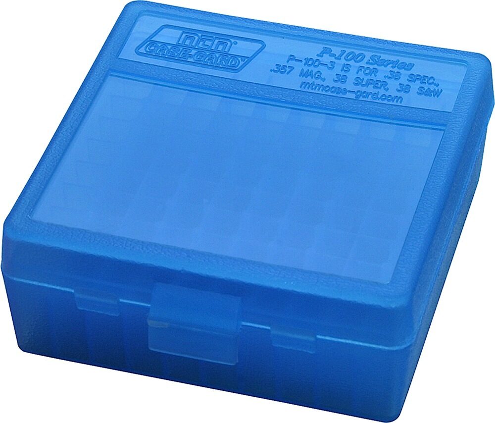 Mtm Ammo Box Flip-Top Clear Blue