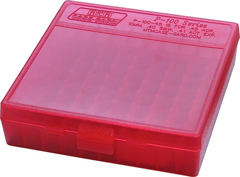 Mtm Ammo Box Flip-Top Clear Red