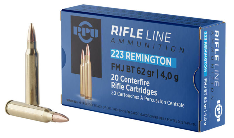 Ppu Standard Rifle 223 Rem 62 gr Full Metal Jacket Boat Tail 20 rd