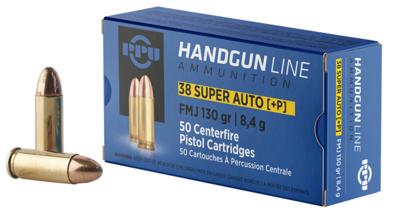 Ppu Handgun Defense 38 Super 130 gr Full Metal Jacket 50 rd