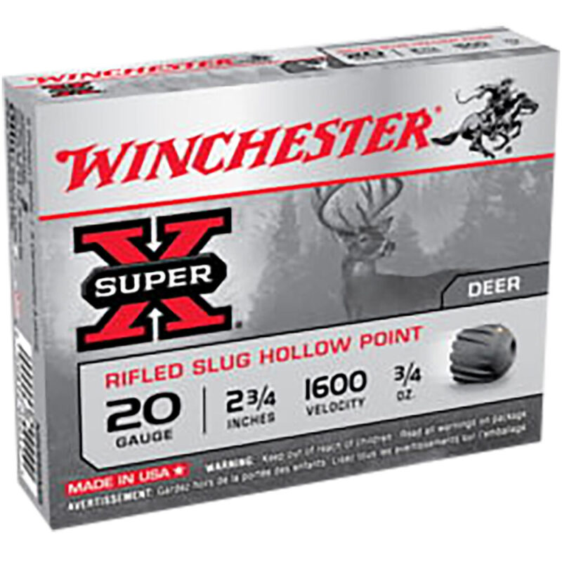 Winchester Super X Rifled Slug Hollow Point 20 Gauge Rifled Lead 15 rd