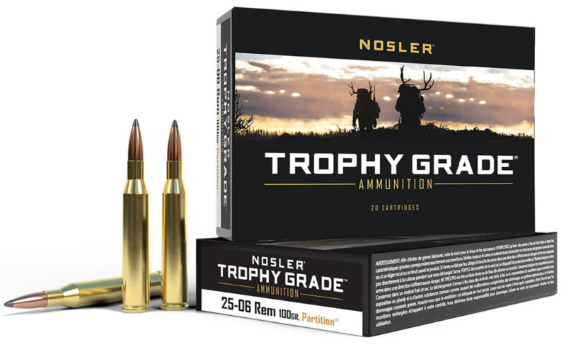 Nosler Trophy Grade Hunting 25-06 Rem 100 gr Nosler Spitzer Partition 20 rd