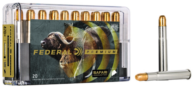 Federal Premium Safari Cape-Shok 470 Nitro Express 500 gr Trophy Bonded Sledgehammer Solid 20 rd