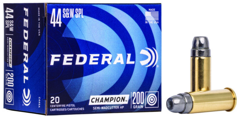 Federal Champion Training 44 S&W Spl 200 gr Semi Wadcutter Hollow Point 20 rd