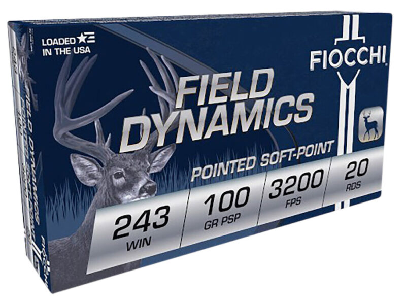 Fiocchi Ammunition Field Dynamics Rifle 243 Win 100 gr Pointed Soft Point 20 rd
