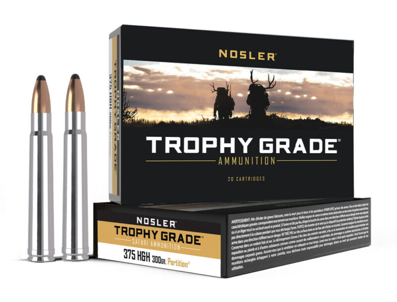 Nosler Trophy Grade Safari Hunting 375 H&H Mag 300 gr Nosler Spitzer Partition 20 rd