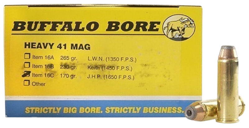 Buffalo Bore Ammunition Heavy Strictly Business 41 Rem Mag 170 gr Jacketed Hollow Point 20 rd