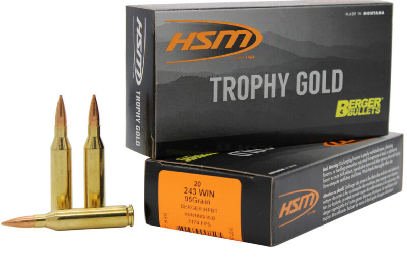 Hsm Trophy Gold Extended Range 243 Win 95 gr Berger Hunting VLD Match 20 rd