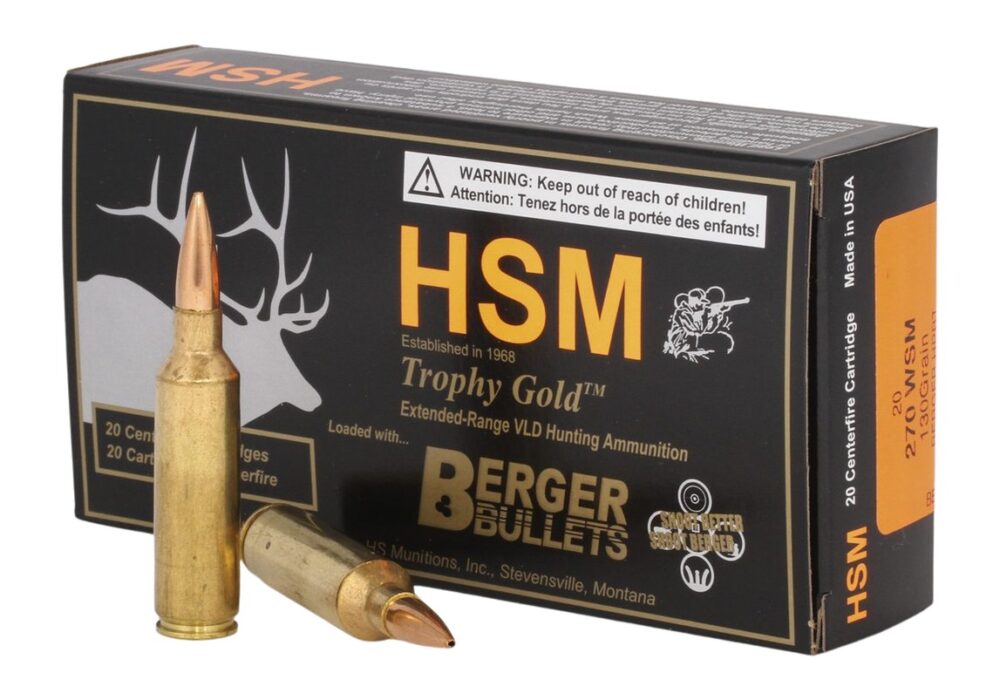 Hsm Trophy Gold Extended Range 270 WSM 130 gr Berger Hunting VLD Match 20 rd