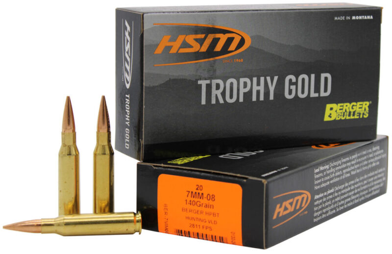 Hsm Trophy Gold Extended Range 7mm-08 Rem 140 gr Berger Hunting VLD Match 20 rd