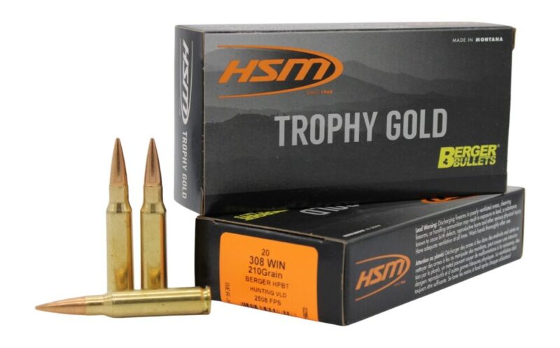 Hsm Trophy Gold Extended Range 308 Win 210 gr Berger Hunting VLD Match 20 rd