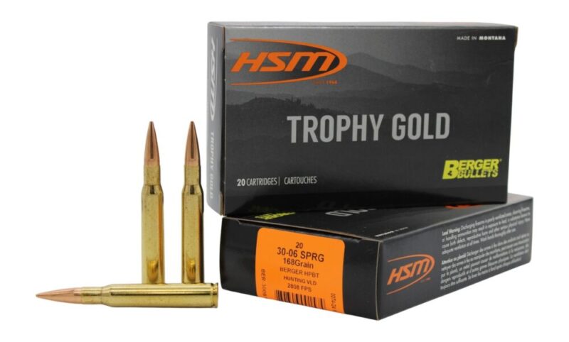 Hsm Trophy Gold Extended Range 30-06 Springfield 168 gr Berger Hunting VLD Match 20 rd