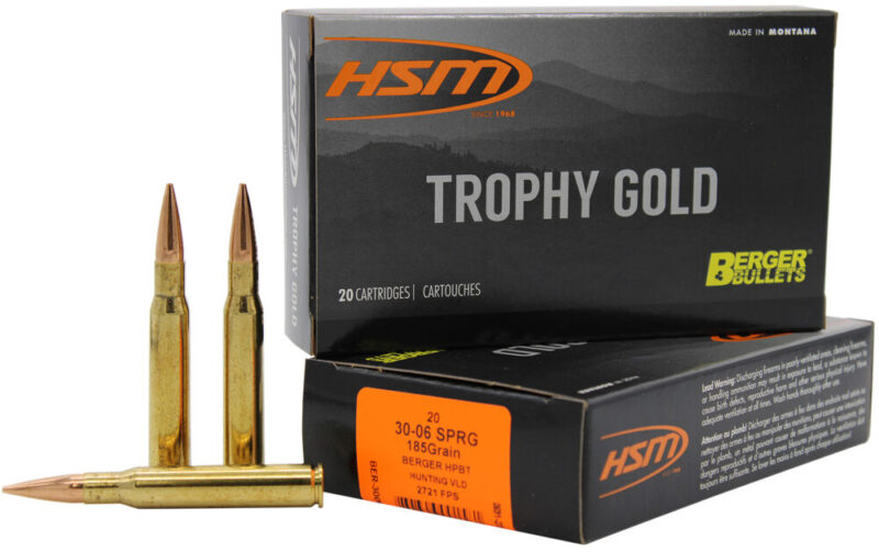 Hsm Trophy Gold Extended Range 30-06 Springfield 185 gr Berger Hunting VLD Match 20 rd