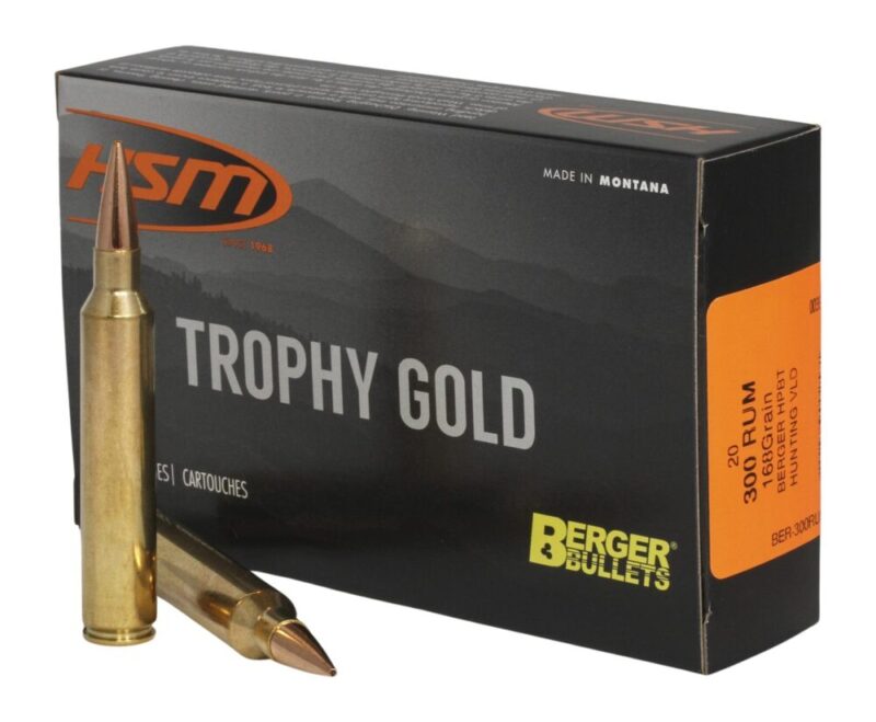 Hsm Trophy Gold Extended Range 300 H&H Mag 168 gr Berger Hunting VLD Match 20 rd