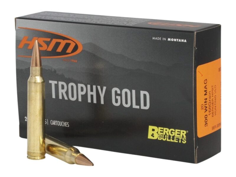 Hsm Trophy Gold Extended Range 300 Win Mag 168 gr Berger Hunting VLD Match 20 rd