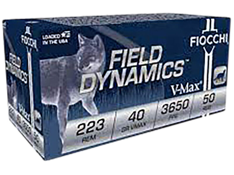Fiocchi Ammunition Field Dynamics V-Max 223 Rem 40 gr Hornady V Max 50 rd