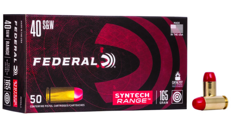 Federal American Eagle Syntech Range Training 40 S&W 165 gr Total Syntech Jacket Flat Nose 50 rd