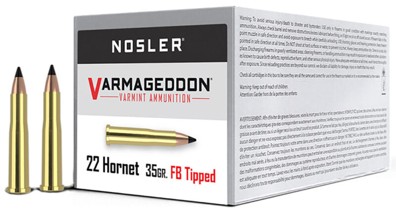 Nosler Varmageddon Varmint 22 Hornet 35 gr Flat Base Tipped 50 rd