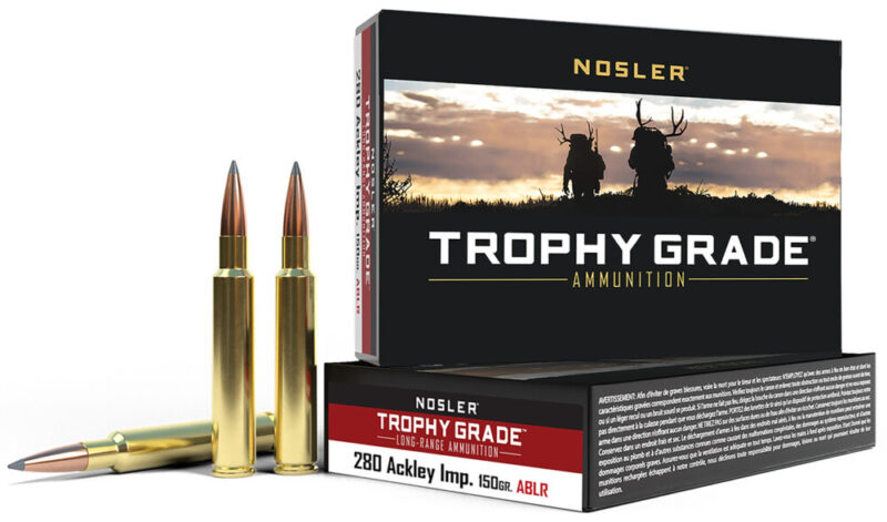 Nosler Trophy Grade Long-Range 280 Ackley Improved 150 gr 20 rd