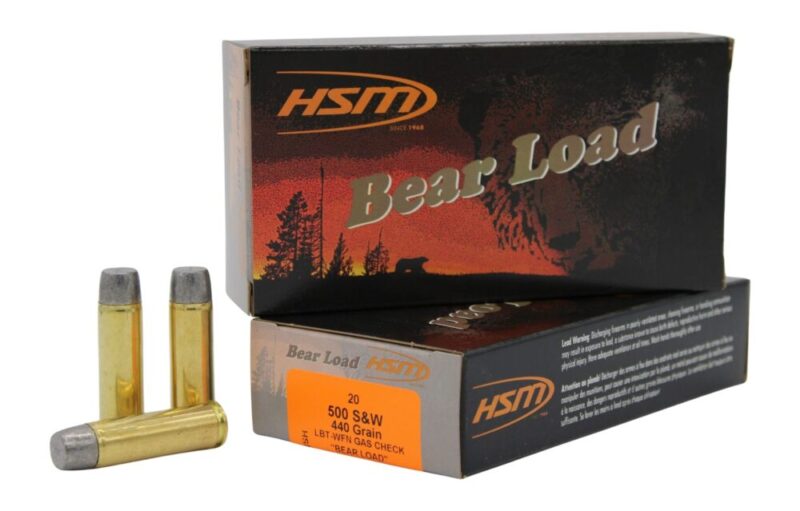 Hsm Bear Load Hunting 500 S&W Mag 440 gr Wide Flat Nose 20 rd