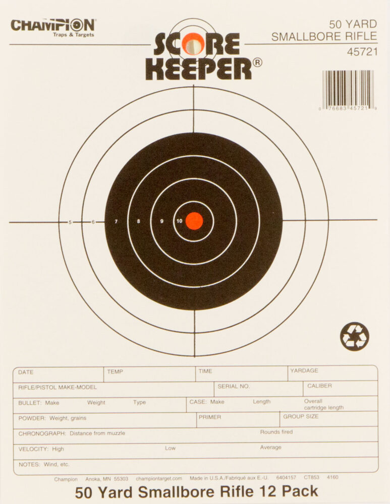Champion Targets Score Keeper Small Bore 50yd Sight-In Black/Orange