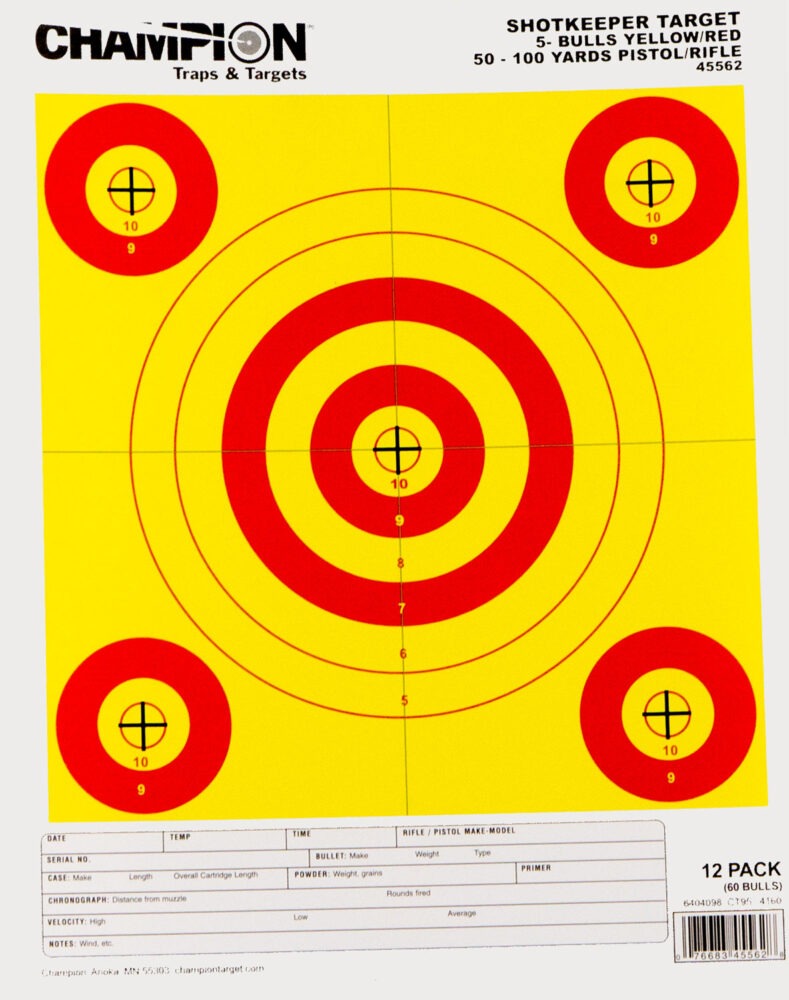 Champion Targets Shotkeeper 5-Small Bull Red/Yellow