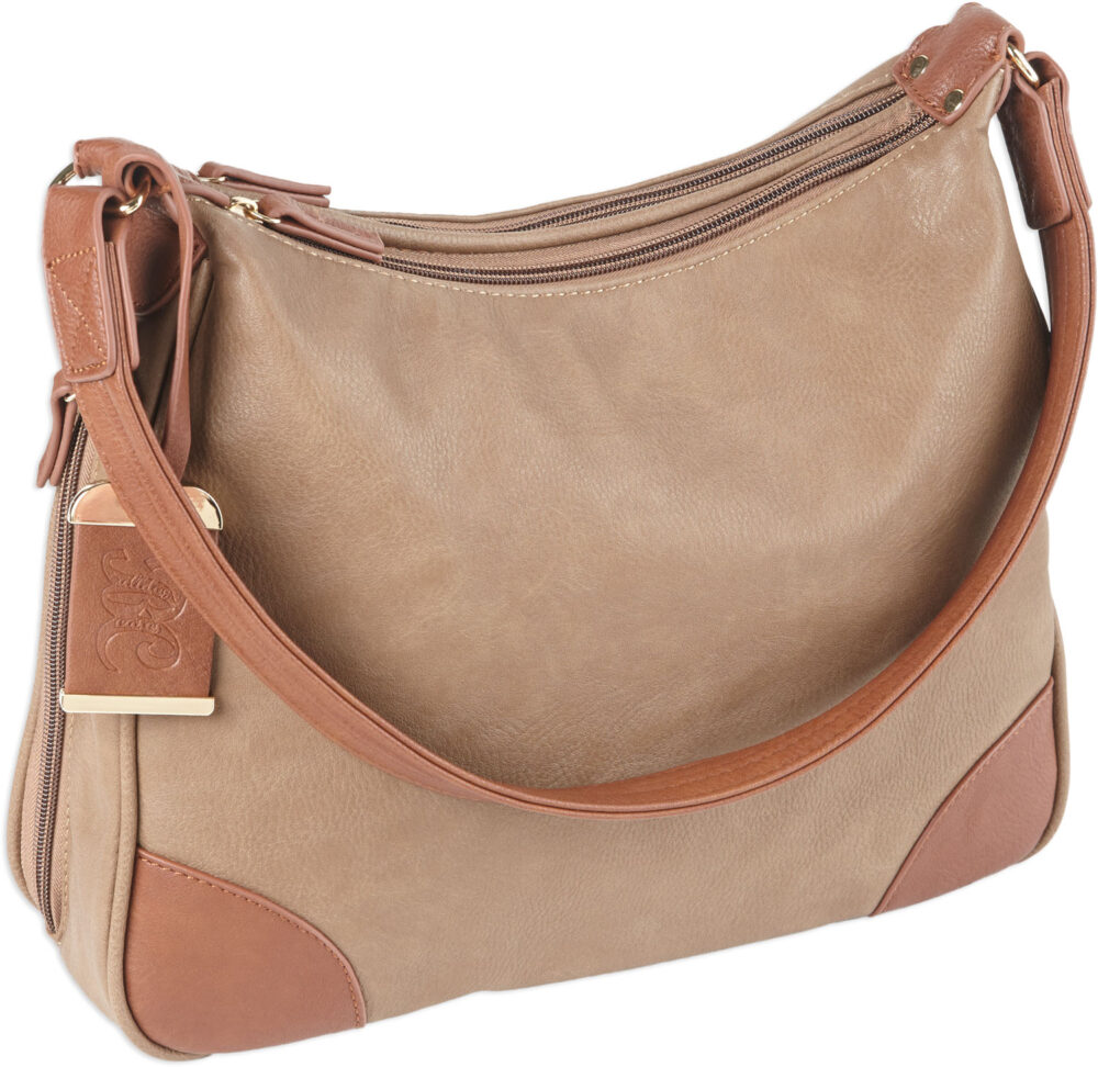 Bulldog Hobo Purse w/Holster Taupe w/Tan Trim