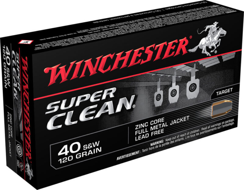 Winchester Super Clean Target 40 S&W 120 gr Lead Free Full Metal Jacket 50 rd