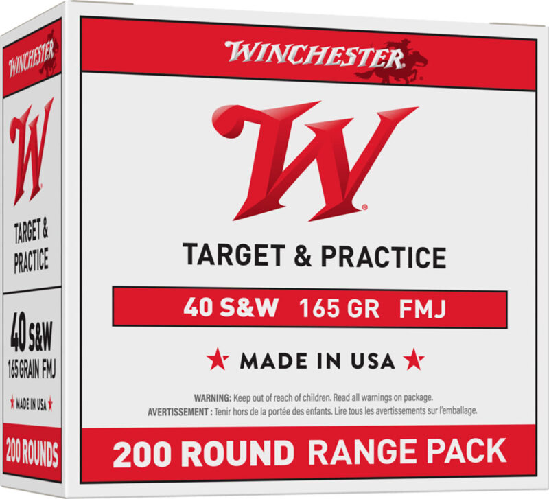 Winchester USA Range Pack 40 S&W 165 gr Full Metal Jacket 200 rd