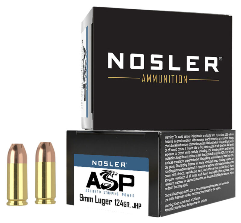 Nosler Assured Stopping Power Handgun Luger 124 gr Jacketed Hollow Point 20 rd 9mm