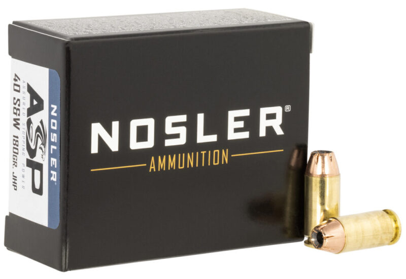Nosler Assured Stopping Power Handgun 40 S&W 180 gr Jacketed Hollow Point 20 rd